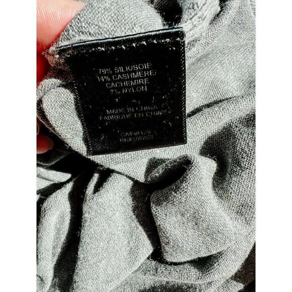 L.A.M.B. Gray Cowl Neck Silk Mix Knit Long Sleeve Sweater Size P/S - Picture 5 of 5